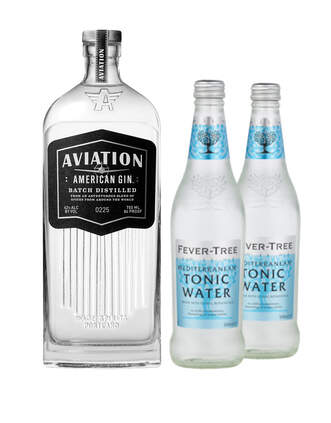 Aviation American Gin with Two Fever-Tree Mediterranean Tonic Waters - Main
